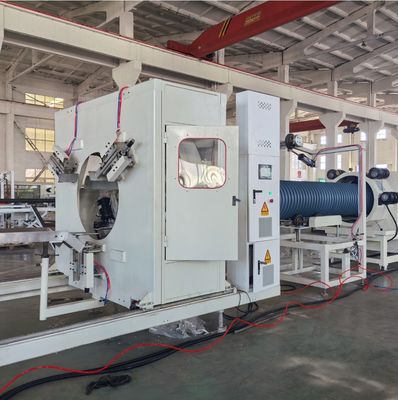 Siemens Inverter Double Wall Corrugated Pipe Extrusion Line With Hardness Of Barrel HV 940 And 38crmoaia Screw
