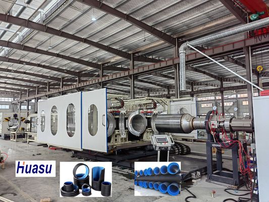 PP PE Single Double Corrugated Pipe Production Extrusion Line With PLC Control Corrugated Pipe Machining