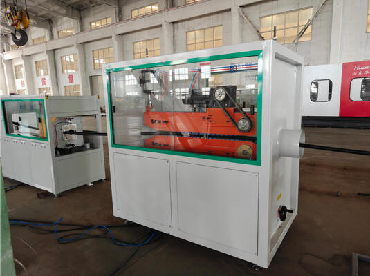 PLC Control Single Wall Corrugated Pipe Extrusion Line with 37kw Motor Power and Barrel Nitriding Depth 0.4～0.7 mm