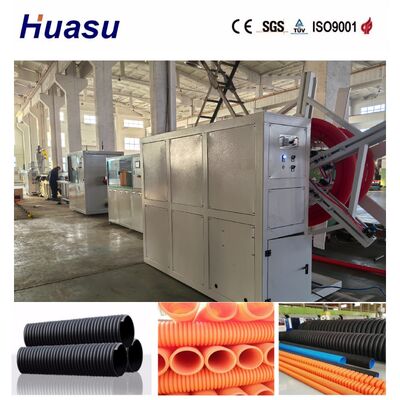 32-1600mm Single Wall Corrugated Pipe Extrusion Line with Water Cooling Method and High Stability for PVC PE MPP PA HDPE