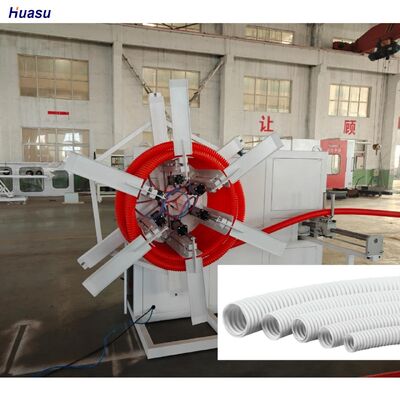 Computerized Single Wall Corrugated Pipe Extrusion Line Featuring Siemens Inverter and Rotary Mold Type Corrugator for Operation
