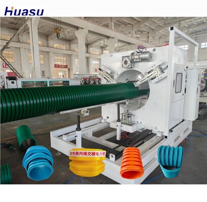 Customized Corrugated pipe extrusion line featuring Linelength 10m to 30m for precise and scalable pipe manufacturing