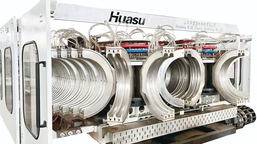 HDPE PP Double Wall Corrugated Pipe Production Line Single Extruder For Sewage