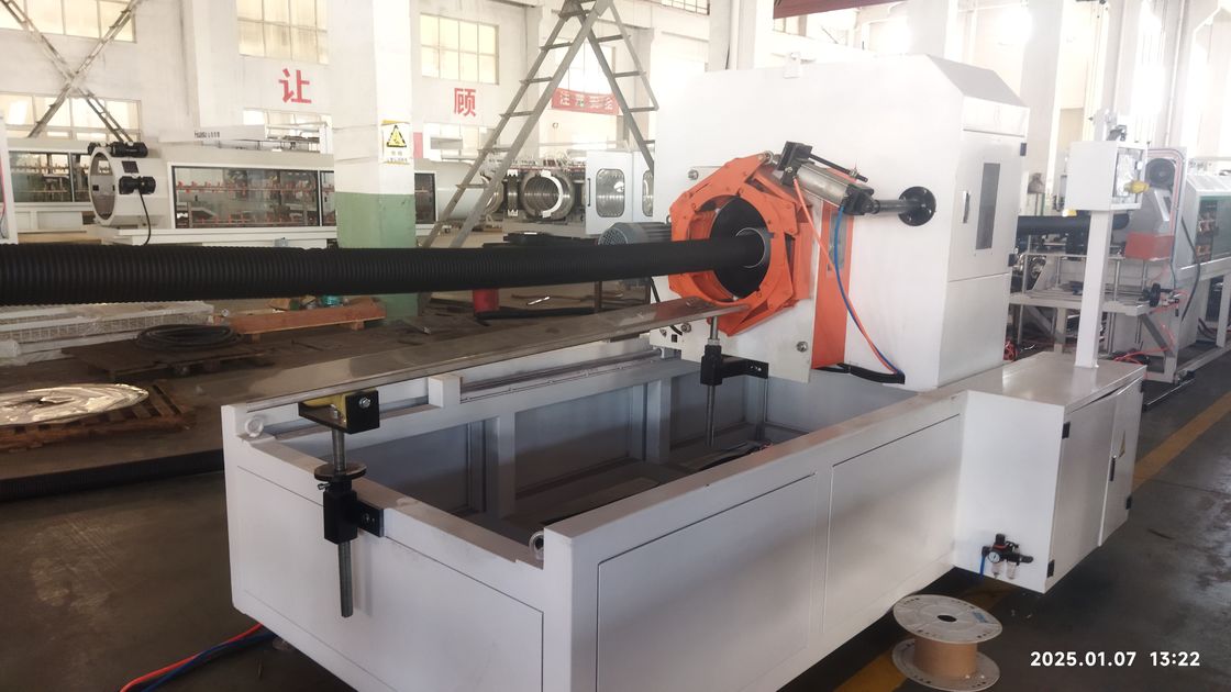 Siemens PLC ve 250-1000kg/saat Kapasiteli, Dayanıklı Borular İçin Bilgisayarlı Çift Katmanlı Oluklu Boru Ekstrüzyon Hattı