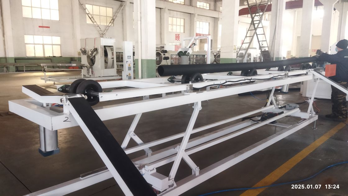 Siemens PLC ve 250-1000kg/saat Kapasiteli, Dayanıklı Borular İçin Bilgisayarlı Çift Katmanlı Oluklu Boru Ekstrüzyon Hattı