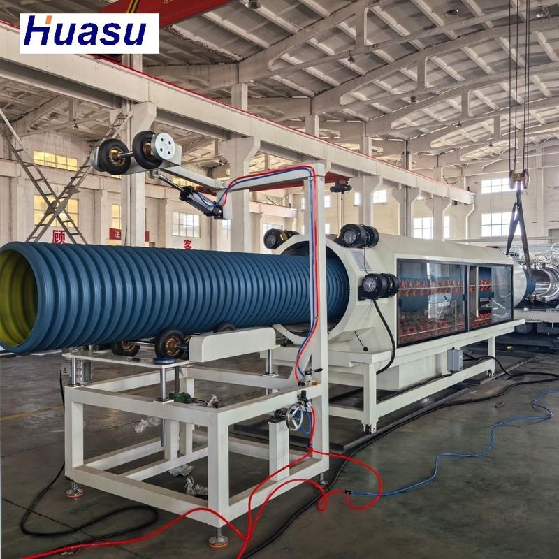 DWC boru ekstrüzyon hattı, 60-2000kg/saat kapasite, Siemens PLC sistemi ve çift duvarlı dalgalanmış boru üretimi için çevrimiçi çınlama