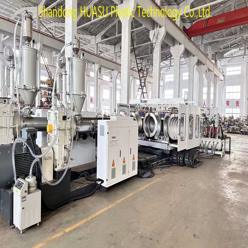 100-1000kW güç ve su soğutma sistemi ile PLC kontrolü çift duvarlı dalgalanmış boru üretim hattı