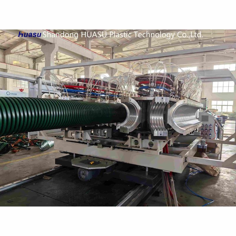 32-1600mm Boru Aralığına Sahip Çift Duvarlı Oluklu Boru Ekstrüzyon Hattı, 500-2000Kg/S Üretim Kapasitesi ve Siemens PLC Sistemi