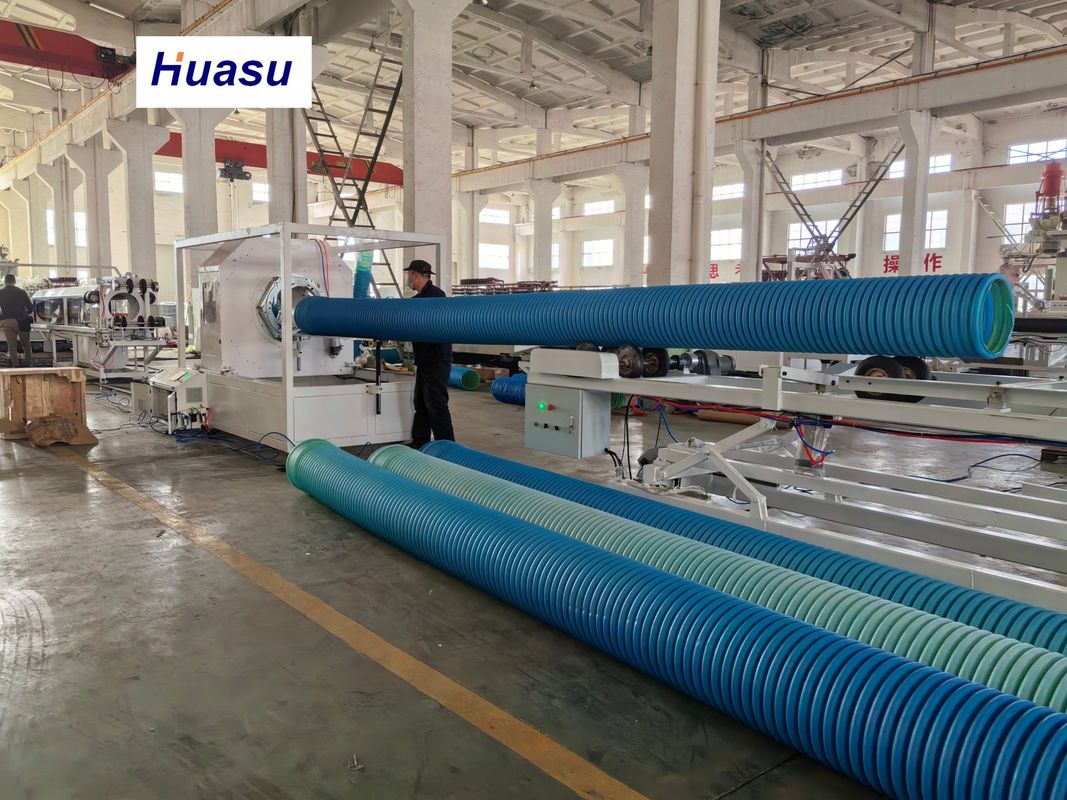 32-1600mm boru çapı Siemens PLC sistemi ile çift katmanlı spiral eş çıkartma boru çıkartma hattı