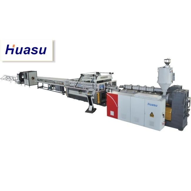 Siemens PLC teknolojisine sahip 32-1600 mm kesme çapı aralığı ve su soğutma işlemi ile çift duvarlı dalgalanmış boru çıkartma hattı