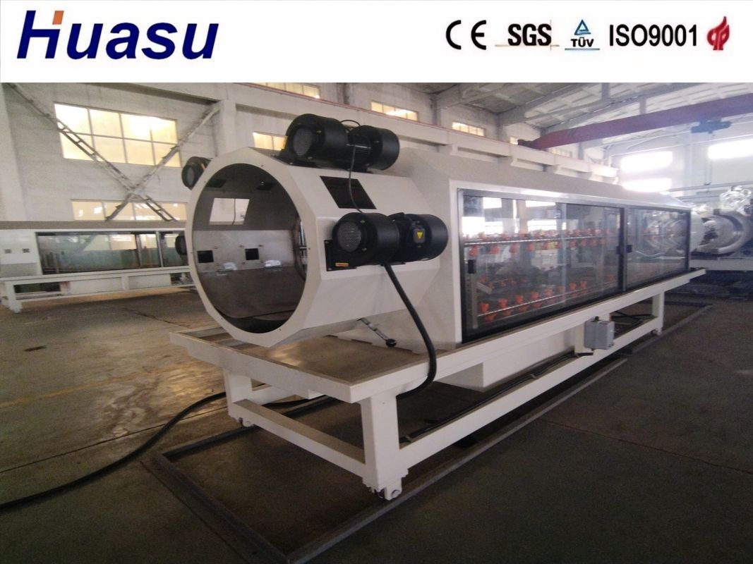 Yüksek otomasyonlu ve çalışan kalıp bloğu ile Konik Çift vidalı Ekstrüzer DWC Boru Ekstrüzyon hattı