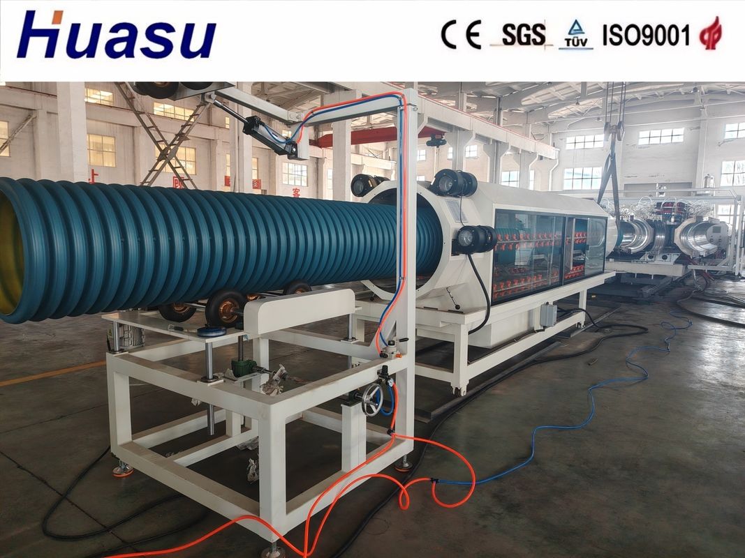 HUASU HDPE Çift Duvarlı Gömlekli Boru Ekstrüzyon hattı 500-2000Kg/h