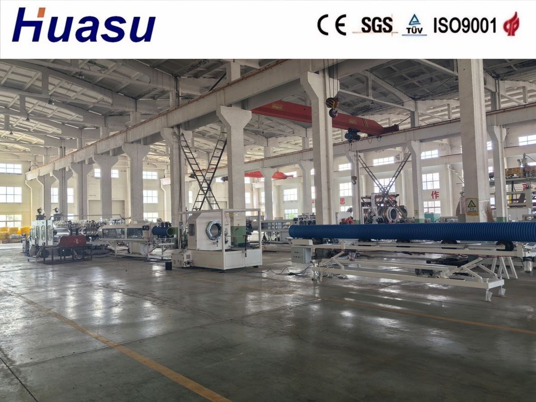 PP dalgalanmış boru üretim hattı 32-1600mm PLC kontrolü