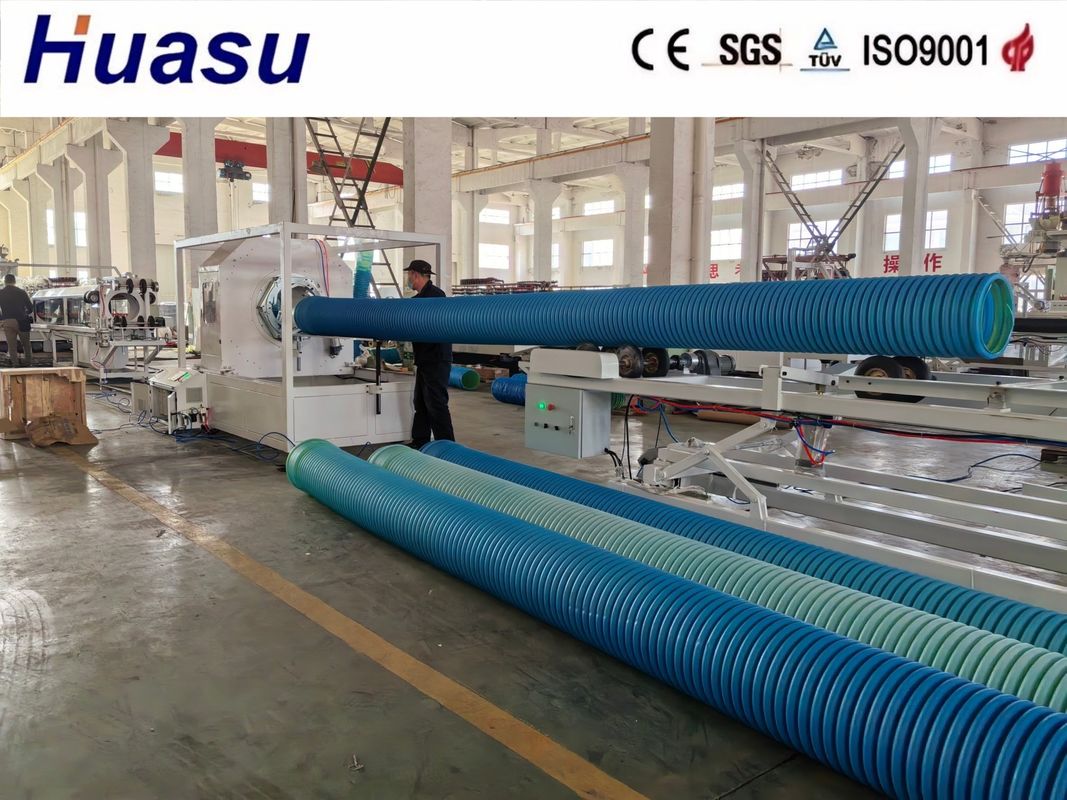 Siemens HDPE Çift Cidarlı Oluklu Boru Ekstrüzyon Hattı 500-2000Kg/sa