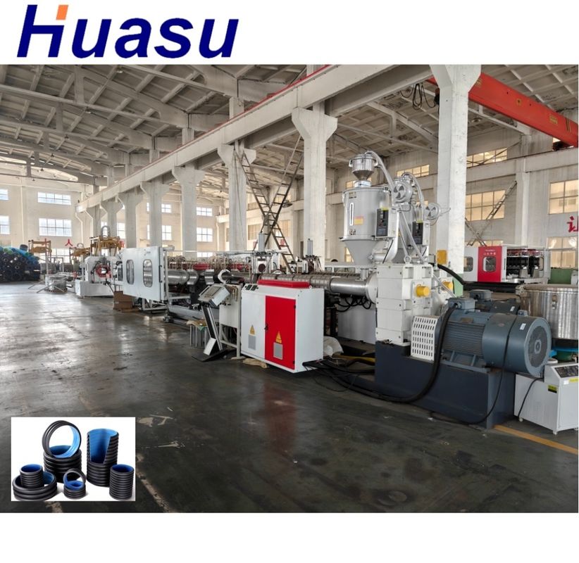 WEG AC Motor Çift Duvarlı Oluklu Boru Ekstrüzyon Hattı 63mm Minimum Çap