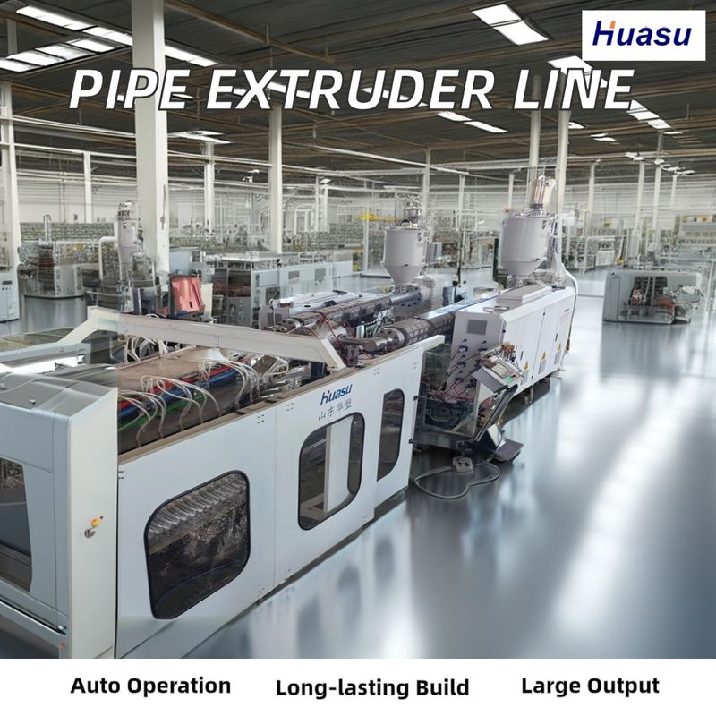 PVC Çift Duvarlı Oluklu Boru Ekstrüzyon Hattı 500-2000Kg/sa Kapasite