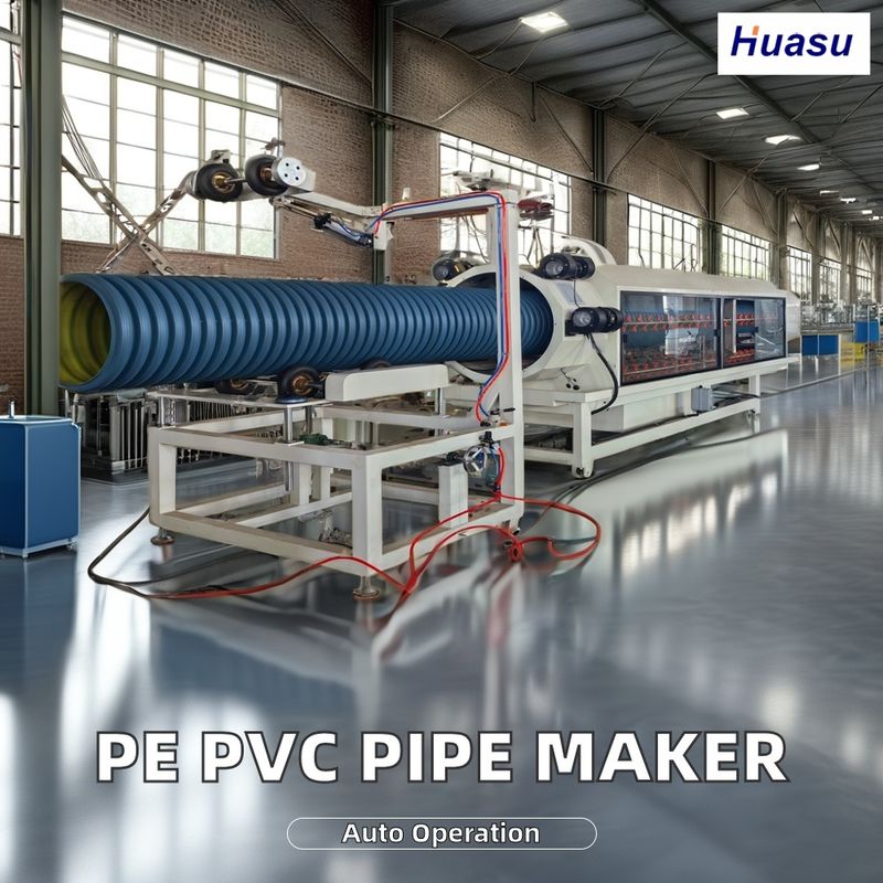 HDPE MPP PE PVC Çift Duvarlı Oluklu Boru Ekstrüzyon Hattı 500-2000Kg/sa