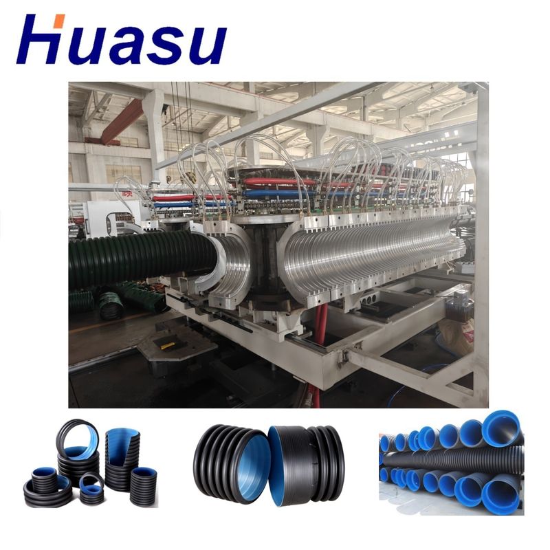 Double Wall Corrugated Pipe Extrusion Line 1600mm Max Diameter Siemens PLC