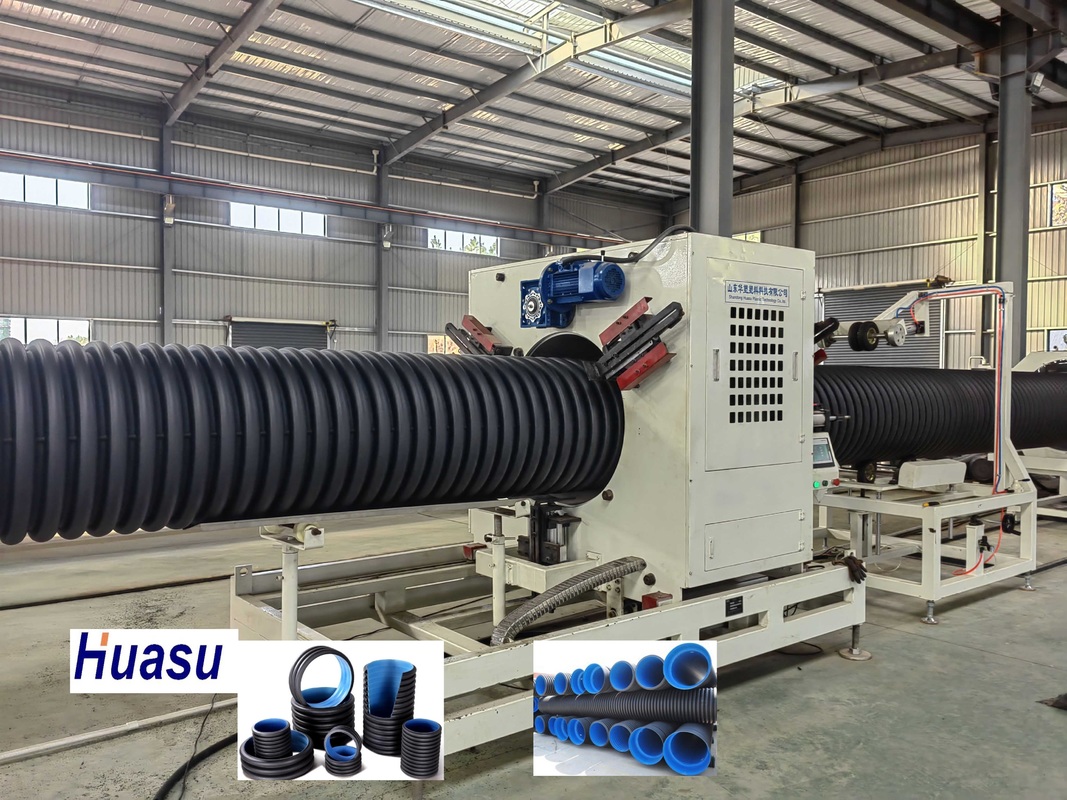PLC kontrol sistemi ile yüksek kaliteli ekstrüzyon hattı ile tek çift dalgalanmış boru yapım makinesi