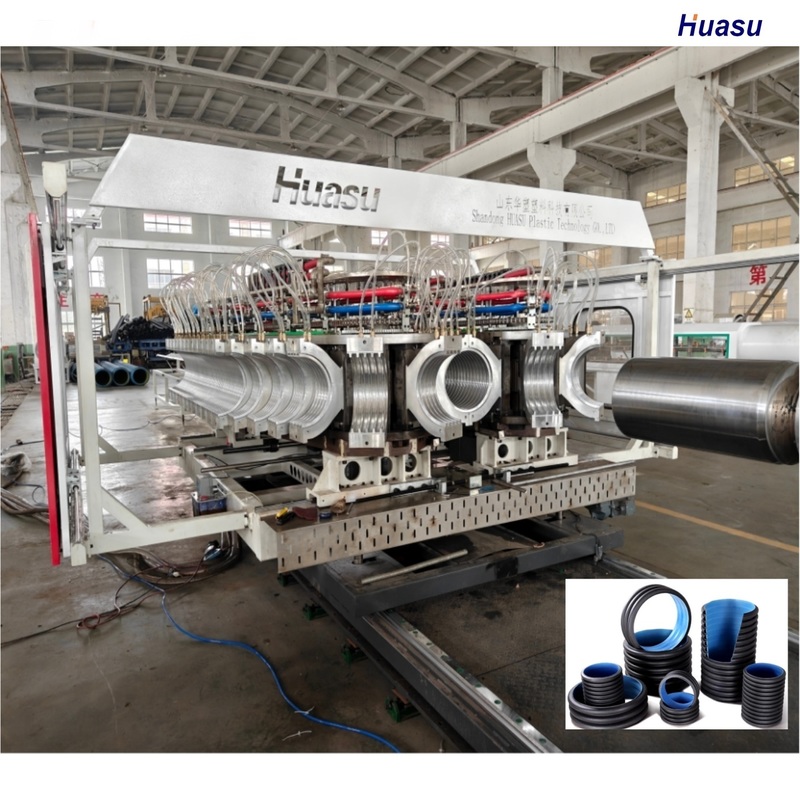 HDPE PVC Double Wall Corrugated Pipe Extrusion Line with 1 Year Warranty and Water Cooling System