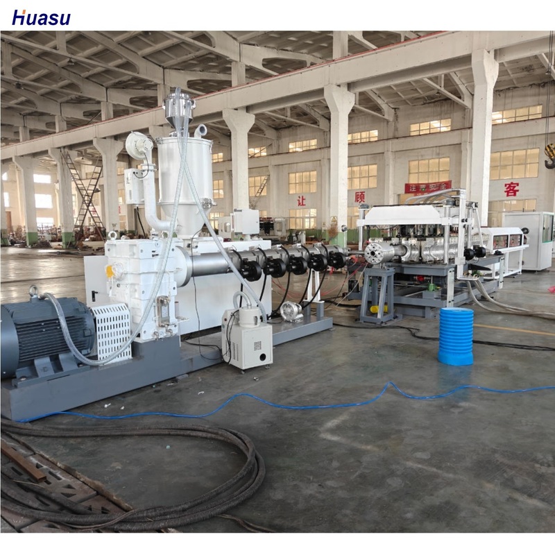 Siemens İnverter ve Omron Röleli 75-250mm Oluklu Boru Üretimi için Otomatik DWC Boru Ekstrüzyon Hattı