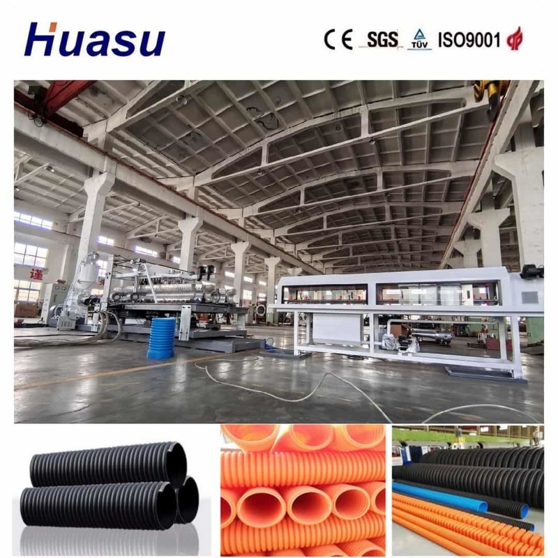 Yüksek çıkışlı 32mm-1600mm çaplı borular için tek duvarlı dalgalanmış boru çıkartma hattı 200-2000kg/h Kapasite