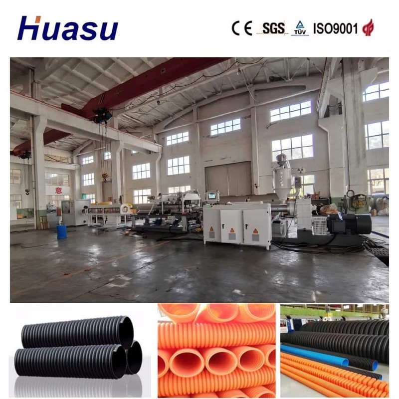 PVC/PE/MPP/PA/HDPE tek duvarlı borulu boru ekstrüzyon hattı, 38CrMoAlA varil malzemesi ve çevrimiçi çınlama ile