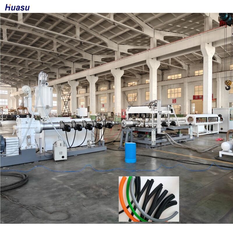 Çift Katmanlı Oluklu Boru Ekstrüzyon Hattı, Vida Oranı 33:1, Su Soğutmalı ve Siemens PLC Kontrollü