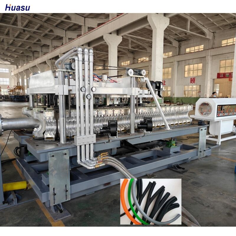 Siemens Ana Elektrik Parçaları Çift Duvarlı Oluklu Boru Ekstrüzyon Hattı, 48 Kalıp Adedi ve Su Soğutma Fonksiyonu