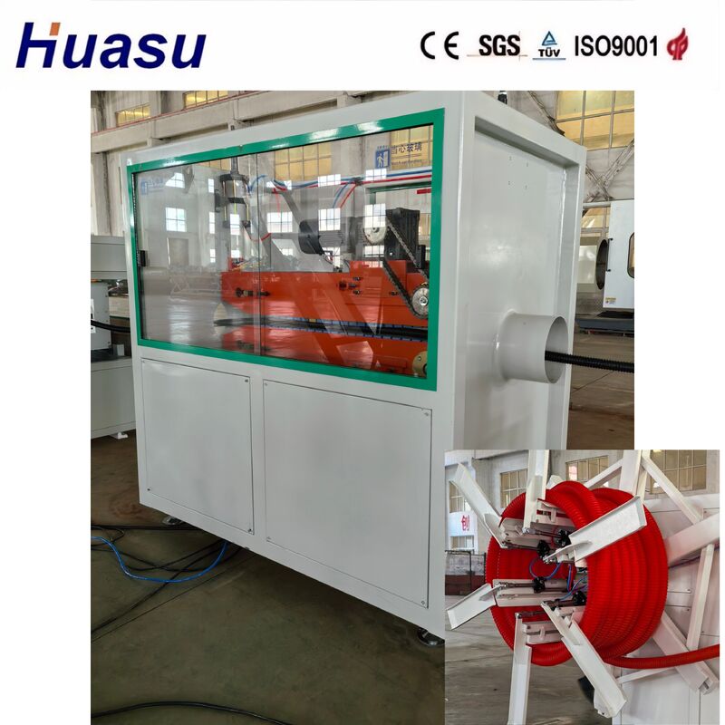 Üç katmanlı kablo koruma boru ekstrüzyon hattı 32mm-1600mm boru kimliği için hava ve su soğutması ile