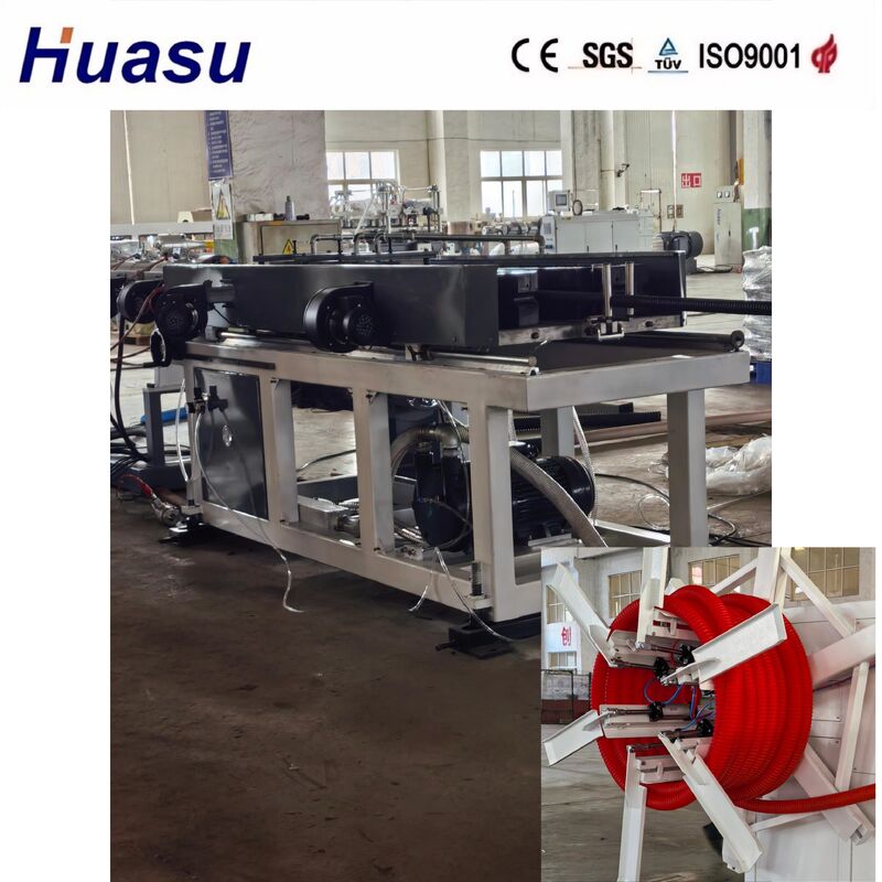 PLC Kontrollü ve Hava/Su Soğutmalı 32mm-1600mm Boru İç Çaplı Kablo Kanalı Üretim Hattı ile Hassas Oluklu Boru Ekstrüzyonu