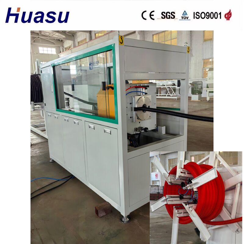 PLC Denetimli Uzaktan Gübreli Boru Ekstrüzyon Hattı, 32mm-1600mm çap aralığı ve kablo koruması için tek vidali ekstrüder