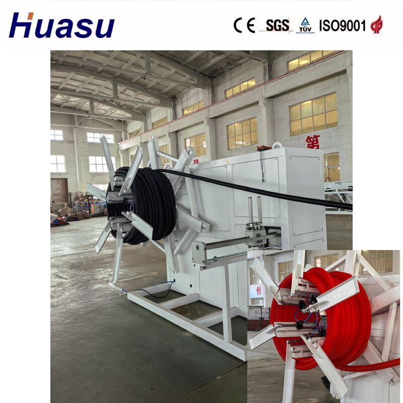 PLC Kontrollü ve Hava ve Su Soğutmalı PE PVC MPP PA HDPE Borular için Tek Vidalı Ekstrüder Kablo Koruma Borusu Ekstrüzyon Hattı