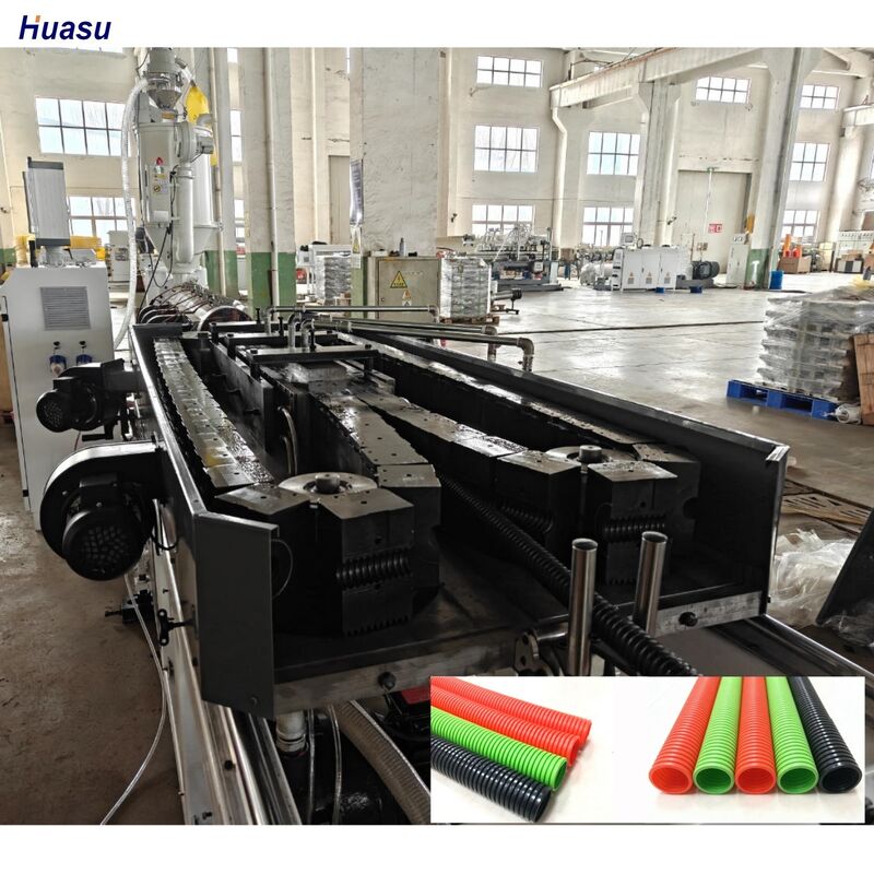 Yüksek Hassasiyetli Üretim için Derin Vida Kanal Yapısına ve Siemens Motora Sahip Tek Duvarlı Oluklu Boru Ekstrüzyon Hattı