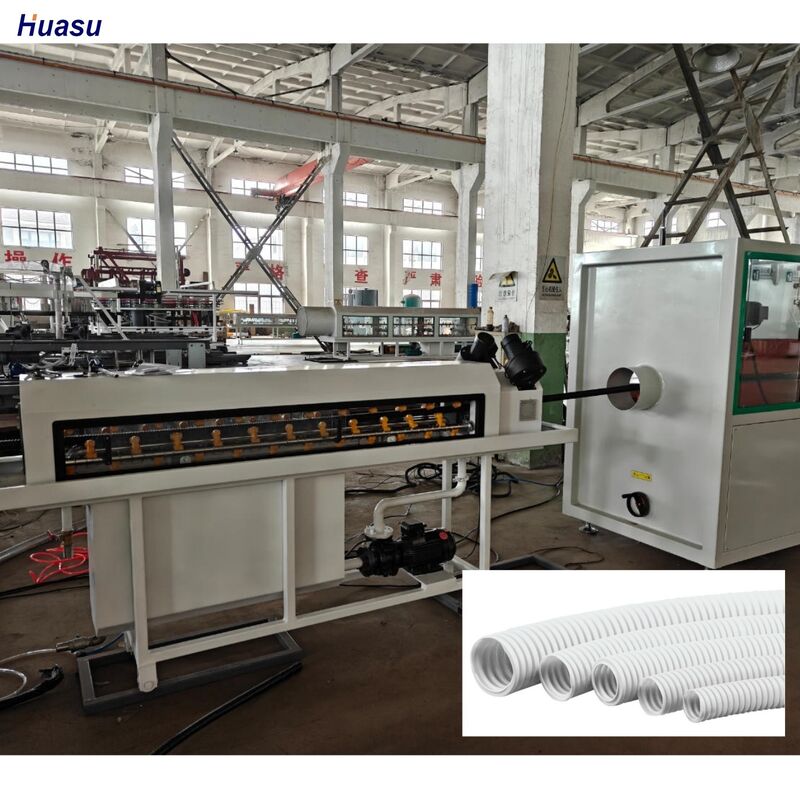 PLC Kontrollü HDPE ve Boru Üretimi İçin Döner Kalıp Tipi Oluklu Tip Tek Cidarlı Oluklu Boru Ekstrüzyon Hattı