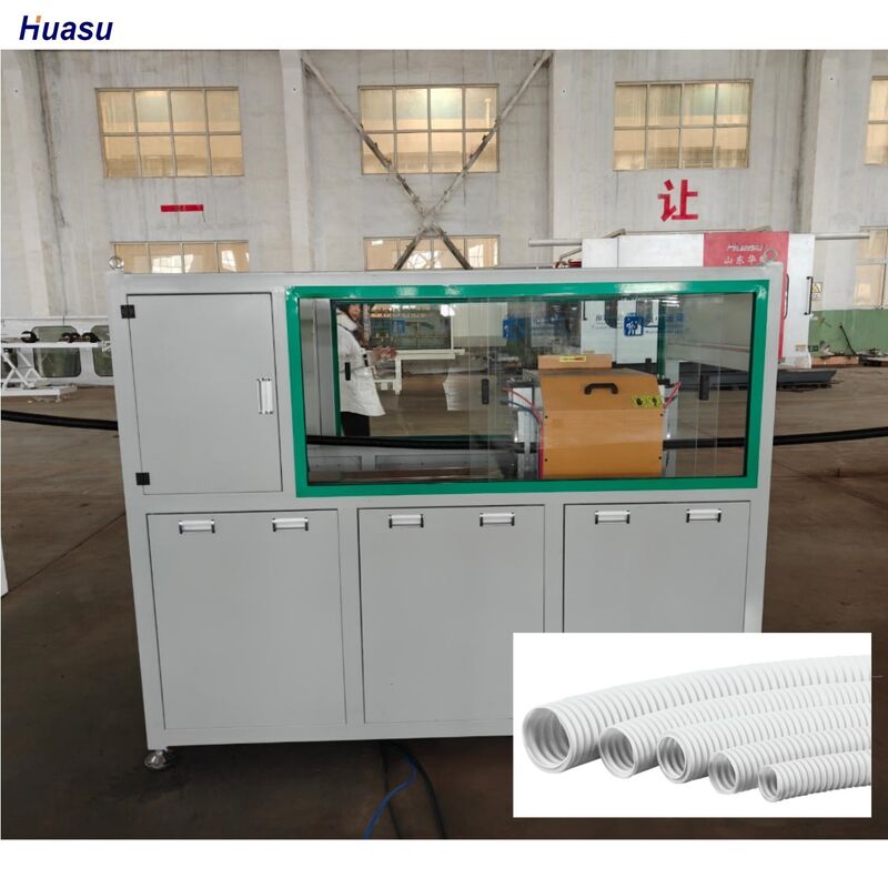 Schneider Siemens elektrik bileşen teknolojisi ile PVC PE PP Tek Duvarlı Oluklu Boru Ekstrüzyon Hattı boru üretimi için