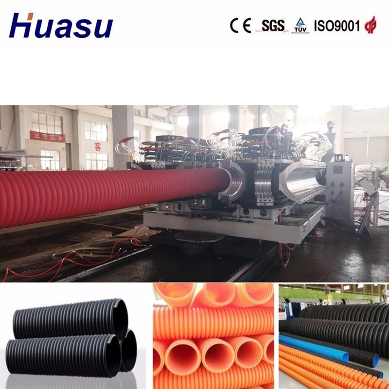 32mm-1600mm Boru Çapı ve 100-3000kg/saat Kapasite için PLC Kontrollü Çift Cidarlı Oluklu Boru Ekstrüzyon Hattı