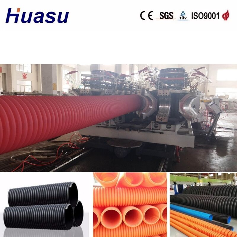 32mm-1600mm Boru Çapı ve 100-3000kg/saat Kapasite için PLC Kontrollü Çift Cidarlı Oluklu Boru Ekstrüzyon Hattı