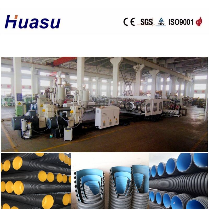 Çift Duvarlı Gürültülü Boru Ekstrüzyon hattı HDPE Çift Duvarlı Gürültülü Boru Ekstrüzyon hattı Çap 32-1600mm Boru Üretim hattı