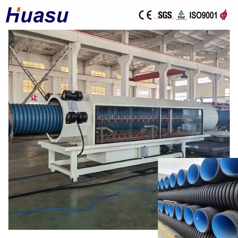 Yüksek Hızlı PE/PP/PVC/MPP Çift Duvar Oluklu Boru Ekstrüzyon Hattı