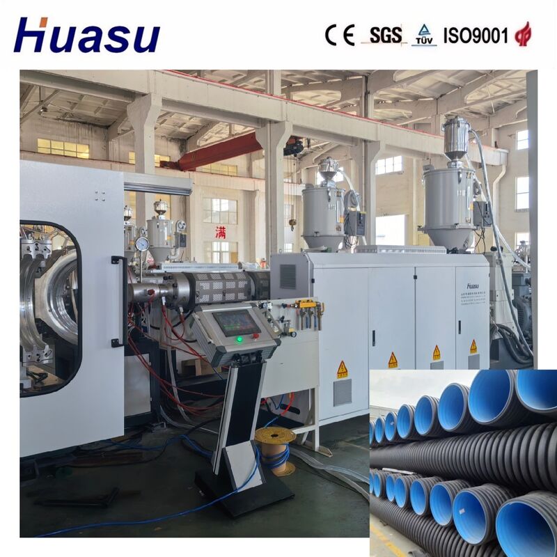 Yüksek Hızlı PE/PP/PVC/MPP Çift Duvar Oluklu Boru Ekstrüzyon Hattı