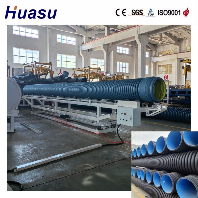 Yüksek Hızlı PE/PP/PVC/MPP Çift Duvar Oluklu Boru Ekstrüzyon Hattı