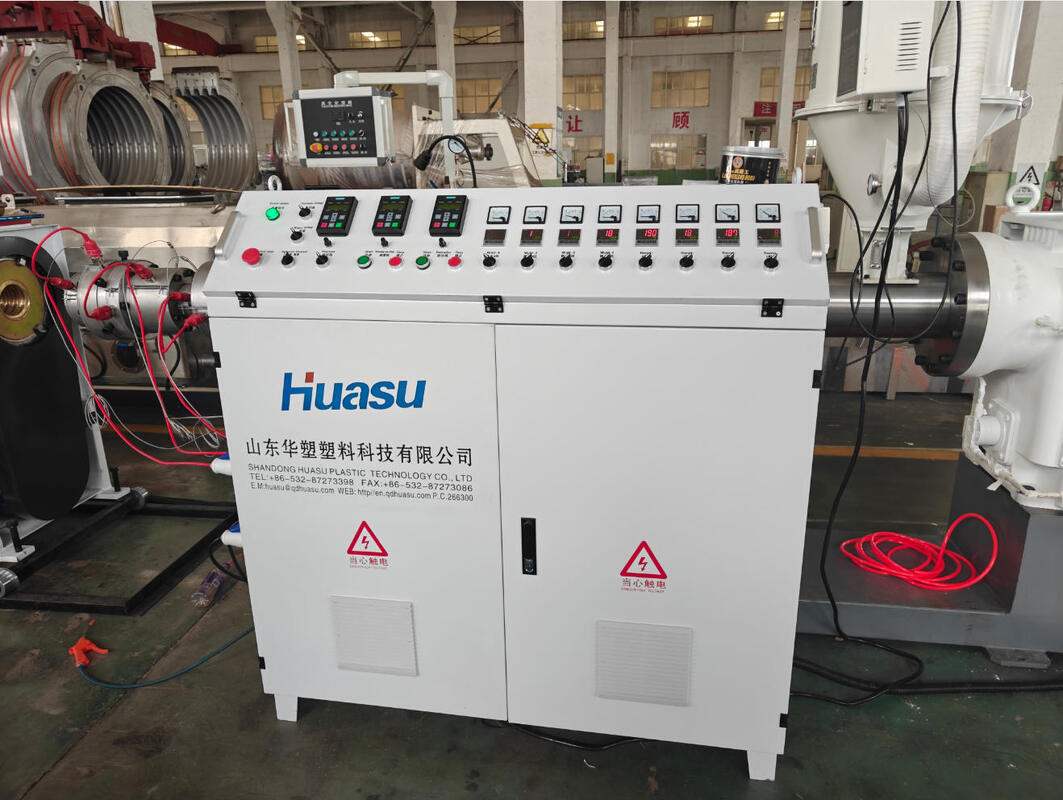 Tek duvarlı boru tipi Spiral boru ekstrüzyon hattı Yarım otomatik Tam otomatik seçenekler Örnek veya çizimle boru şekli