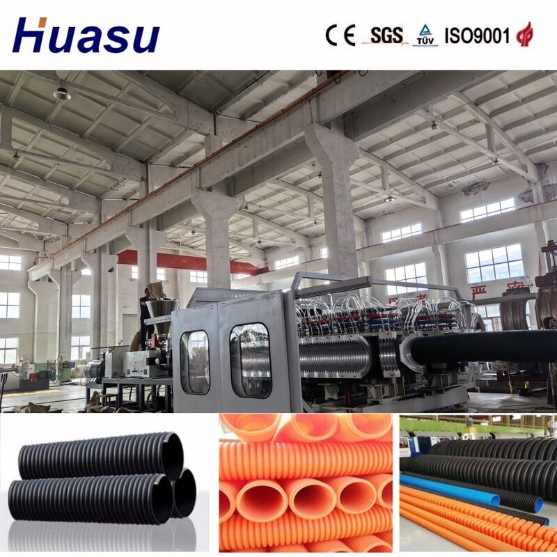 Yüksek üretkenlik için PLC Kontrollü Çift Duvarlı Dalgalanmış Boru Ekstrüzyon Hattı 32-1600mm Boru Diametresi