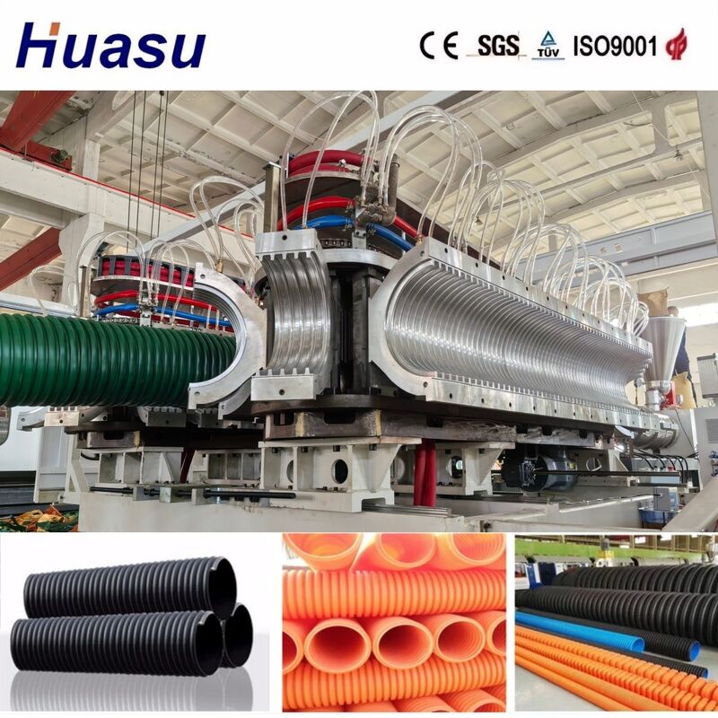 Yüksek üretkenlik için PLC Kontrollü Çift Duvarlı Dalgalanmış Boru Ekstrüzyon Hattı 32-1600mm Boru Diametresi