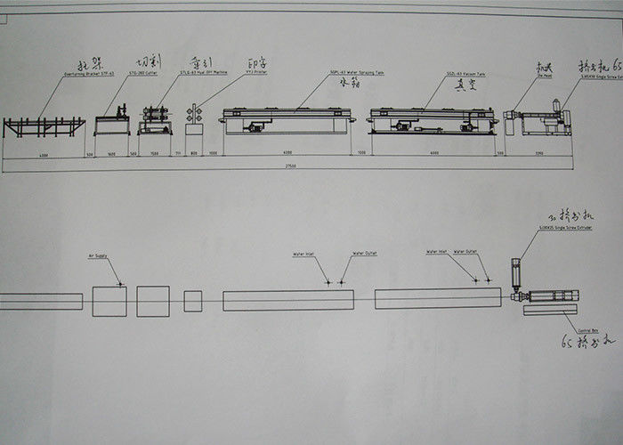 200MM-400MM PVC Tek Duvar Oluklu Boru Makinası Üretim Hattı