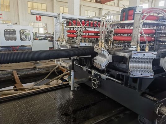 HDPE Pipe Machine Double Wall Corrugated Pipe Extrusion Line For Water Supply