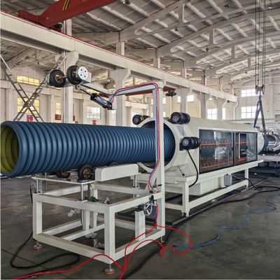 Siemens Inverter Double Wall Corrugated Pipe Extrusion Line With Hardness Of Barrel HV 940 And 38crmoaia Screw