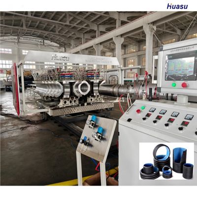 Advanced HDPE PVC Model Double Wall Corrugated Pipe Extrusion Line with Water Cooling and Customizable Pipe Length