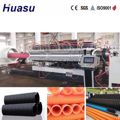 Alloy Steel Die Head Double Wall Corrugated Pipe Extrusion Line with Siemens PLC Control for 32-1600mm Pipe Diameter